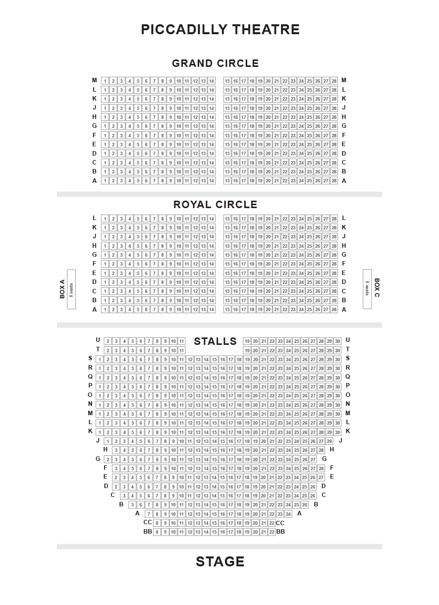 Piccadilly Theatre Seatplan